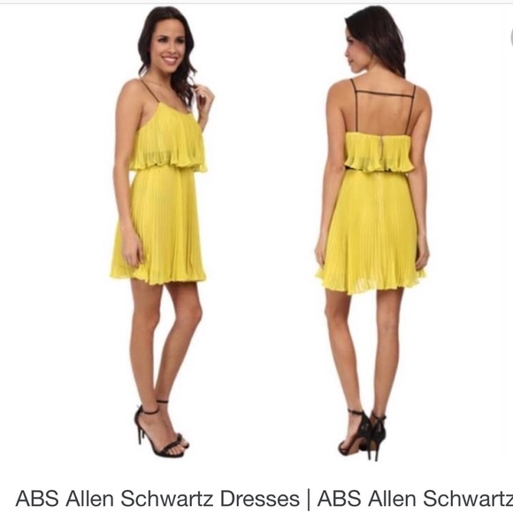 ABS Allen Schwartz Dresses & Skirts - ABS pleated yellow dress